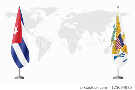 Cuba and United States Virgin Islands flags for official 125694980