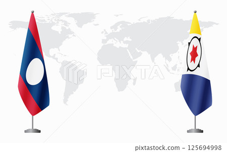 Laos and Bonaire flags for official meeting Laos and Bonaire flags for official meeting 125694998