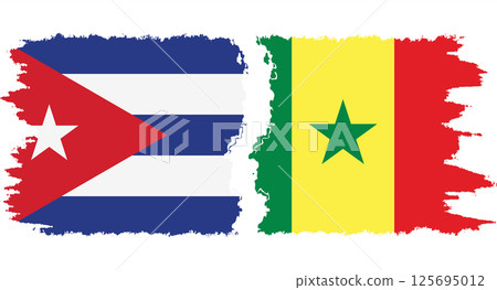 Senegal and Cuba grunge flags connection vector Senegal and Cuba grunge flags connection vector 125695012