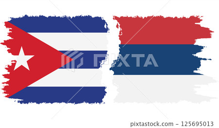 Serbia and Cuba grunge flags connection vector Serbia and Cuba grunge flags connection vector 125695013