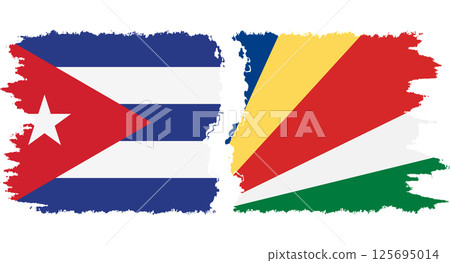 Seychelles and Cuba grunge flags connection vector Seychelles and Cuba grunge flags connection vector 125695014