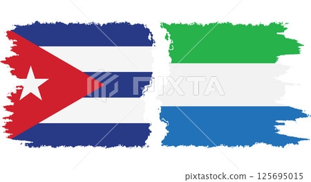 Sierra Leone and Cuba grunge flags connection vector Sierra Leone and Cuba grunge flags connection vector 125695015