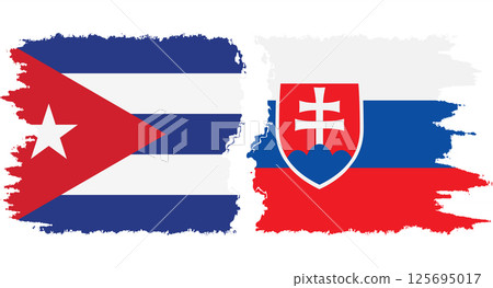 Slovakia and Cuba grunge flags connection vector Slovakia and Cuba grunge flags connection vector 125695017