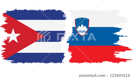 Slovenia and Cuba grunge flags connection vector Slovenia and Cuba grunge flags connection vector 125695018
