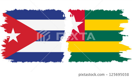 Togolese Republic and Cuba grunge flags connection vector Togolese Republic and Cuba grunge flags connection vector 125695038