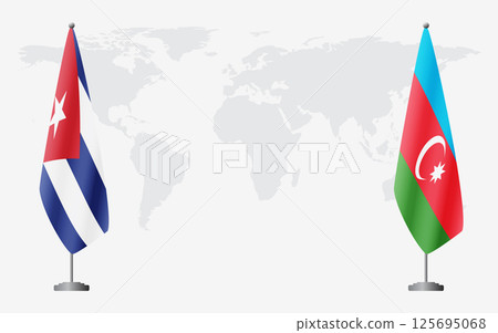 Cuba and Azerbaijan flags for official meeting 125695068