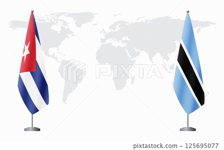 Cuba and Botswana flags for official meeting Cuba and Botswana flags for official meeting 125695077