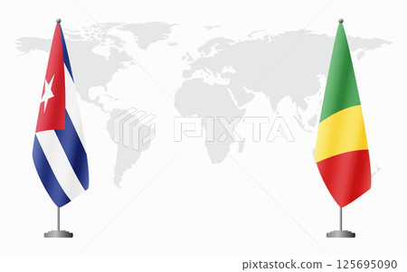 Cuba and Congo-Brazzaville flags for official meeting Cuba and Congo-Brazzaville flags for official meeting 125695090