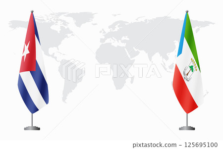 Cuba and Equatorial Guinea flags for official meeting Cuba and Equatorial Guinea flags for official meeting 125695100