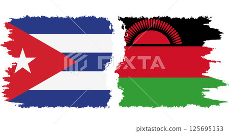 Malawi and Cuba grunge flags connection vector Malawi and Cuba grunge flags connection vector 125695153
