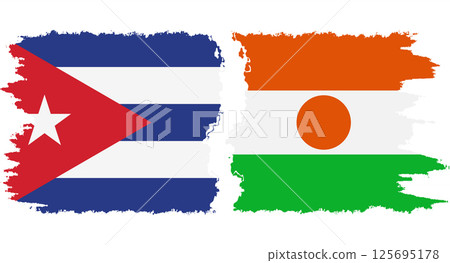 Niger and Cuba grunge flags connection vector Niger and Cuba grunge flags connection vector 125695178