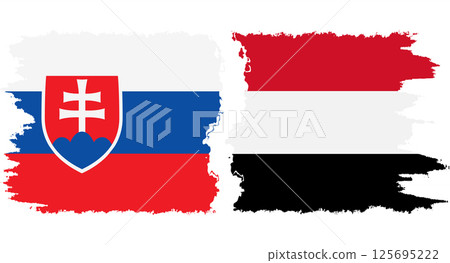 Yemen and Slovakia grunge flags connection vector Yemen and Slovakia grunge flags connection vector 125695222