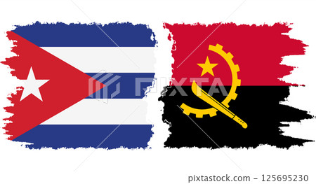 Angola and Cuba grunge flags connection vector Angola and Cuba grunge flags connection vector 125695230