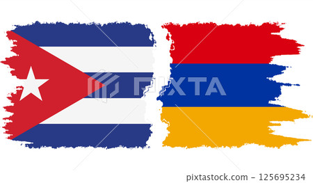 Armenia and Cuba grunge flags connection vector Armenia and Cuba grunge flags connection vector 125695234