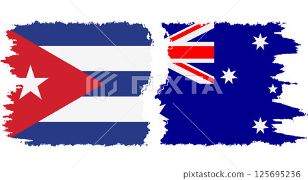 Australia and Cuba grunge flags connection vector Australia and Cuba grunge flags connection vector 125695236
