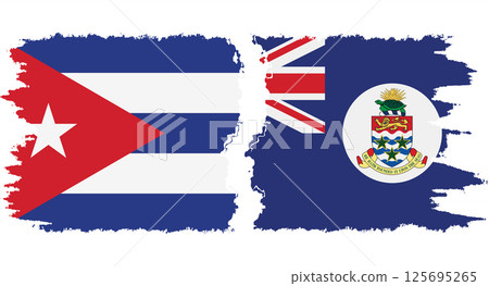 Cayman Islands and Cuba grunge flags connection vector Cayman Islands and Cuba grunge flags connection vector 125695265