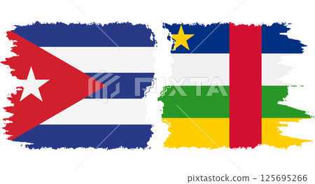 Central African Republic and Cuba grunge flags connection vecto Central African Republic and Cuba grunge flags connection vecto 125695266