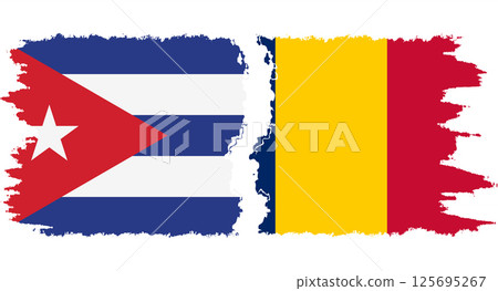 Chad and Cuba grunge flags connection vector Chad and Cuba grunge flags connection vector 125695267