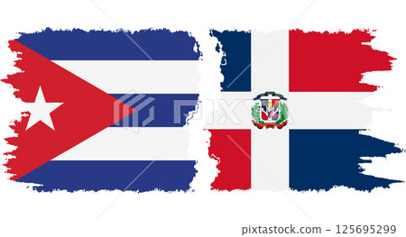 Dominican Republic and Cuba grunge flags connection vector Dominican Republic and Cuba grunge flags connection vector 125695299