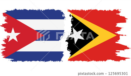 Timor-Leste - East Timor and Cuba grunge flags connection vector Timor-Leste - East Timor and Cuba grunge flags connection vector 125695301