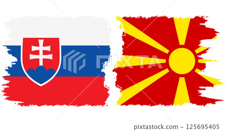 Northern Macedonia and Slovakia grunge flags connection vector Northern Macedonia and Slovakia grunge flags connection vector 125695405