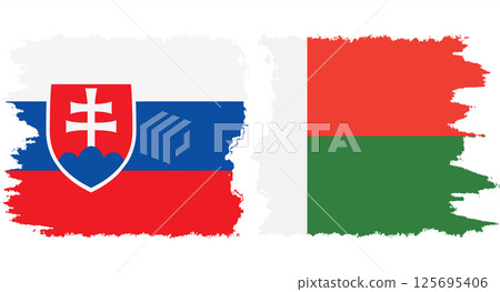 Madagascar and Slovakia grunge flags connection vector Madagascar and Slovakia grunge flags connection vector 125695406