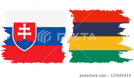 Mauritius and Slovakia grunge flags connection vector Mauritius and Slovakia grunge flags connection vector 125695414