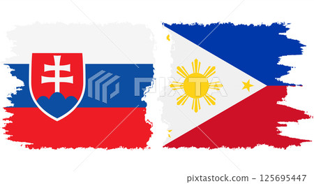 Philippines and Slovakia grunge flags connection vector 125695447