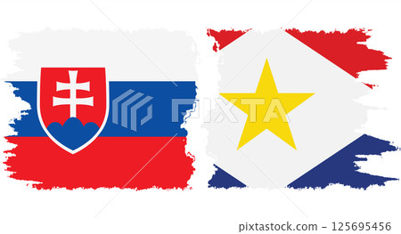 Saba and Slovakia grunge flags connection vector Saba and Slovakia grunge flags connection vector 125695456