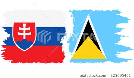 Saint Lucia and Slovakia grunge flags connection vector Saint Lucia and Slovakia grunge flags connection vector 125695461