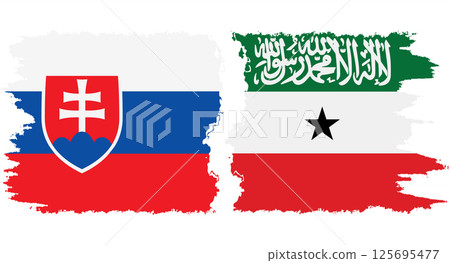 Somaliland and Slovakia grunge flags connection vector 125695477