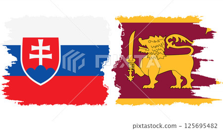 Sri Lanka and Slovakia grunge flags connection vector 125695482