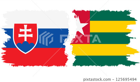 Togolese Republic and Slovakia grunge flags connection vector 125695494