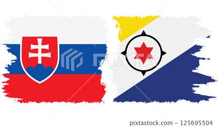 Bonaire and Slovakia grunge flags connection vector 125695504