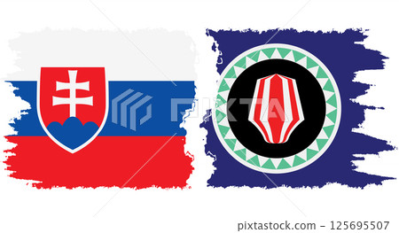 Bougainville and Slovakia grunge flags connection vector 125695507