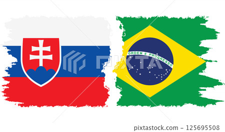 Brazil and Slovakia grunge flags connection vector Brazil and Slovakia grunge flags connection vector 125695508