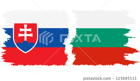 Bulgaria and Slovakia grunge flags connection vector 125695511