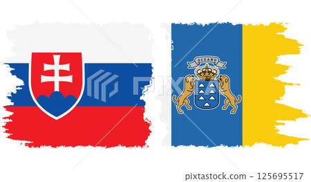 Canary Islands and Slovakia grunge flags connection vector Canary Islands and Slovakia grunge flags connection vector 125695517