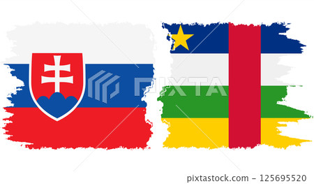 Central African Republic and Slovakia grunge flags connection vecto Central African Republic and Slovakia grunge flags connection vecto 125695520