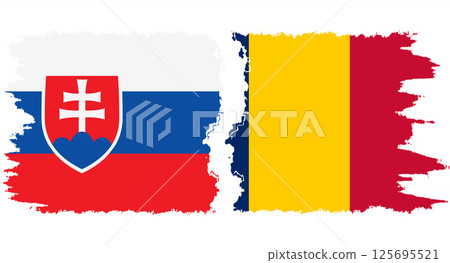 Chad and Slovakia grunge flags connection vector 125695521