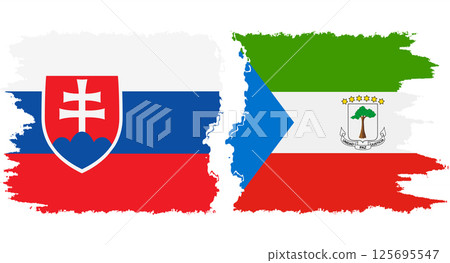 Equatorial Guinea and Slovakia grunge flags connection vector Equatorial Guinea and Slovakia grunge flags connection vector 125695547