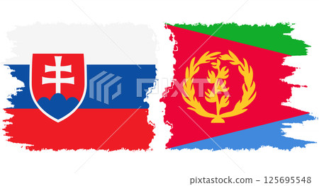 Eritrea and Slovakia grunge flags connection vector Eritrea and Slovakia grunge flags connection vector 125695548