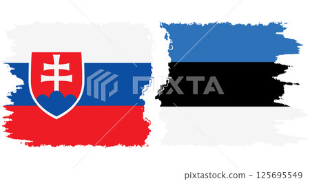 Estonia and Slovakia grunge flags connection vector Estonia and Slovakia grunge flags connection vector 125695549