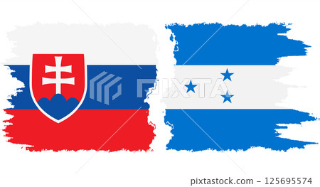 Honduras and Slovakia grunge flags connection vector 125695574