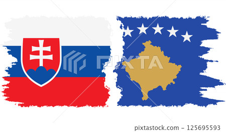 Kosovo and Slovakia grunge flags connection vector Kosovo and Slovakia grunge flags connection vector 125695593