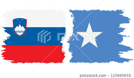 Somalia and Slovenia grunge flags connection vector Somalia and Slovenia grunge flags connection vector 125695658