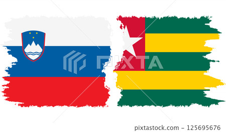 Togolese Republic and Slovenia grunge flags connection vector 125695676
