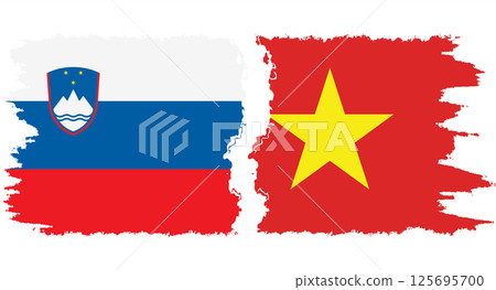 Vietnam and Slovenia grunge flags connection vector Vietnam and Slovenia grunge flags connection vector 125695700