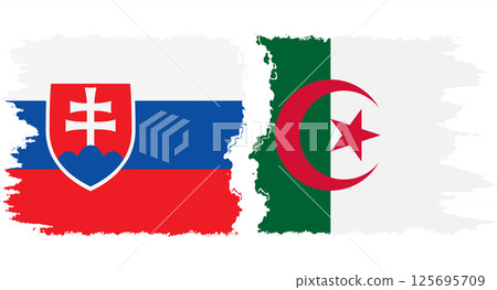 Algeria and Slovakia grunge flags connection vector Algeria and Slovakia grunge flags connection vector 125695709