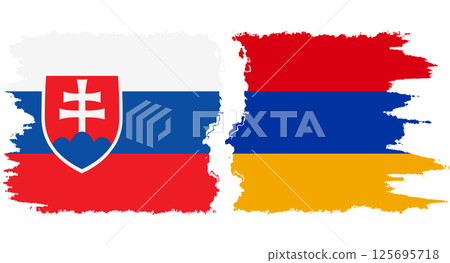 Armenia and Slovakia grunge flags connection vector 125695718